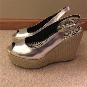 Steve Madden Wedges Silver 8.5 size.